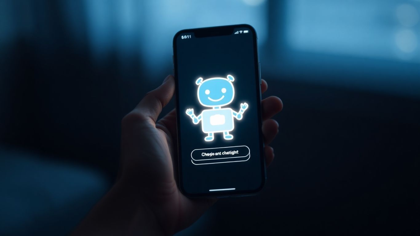 AI chatbot on a phone screen