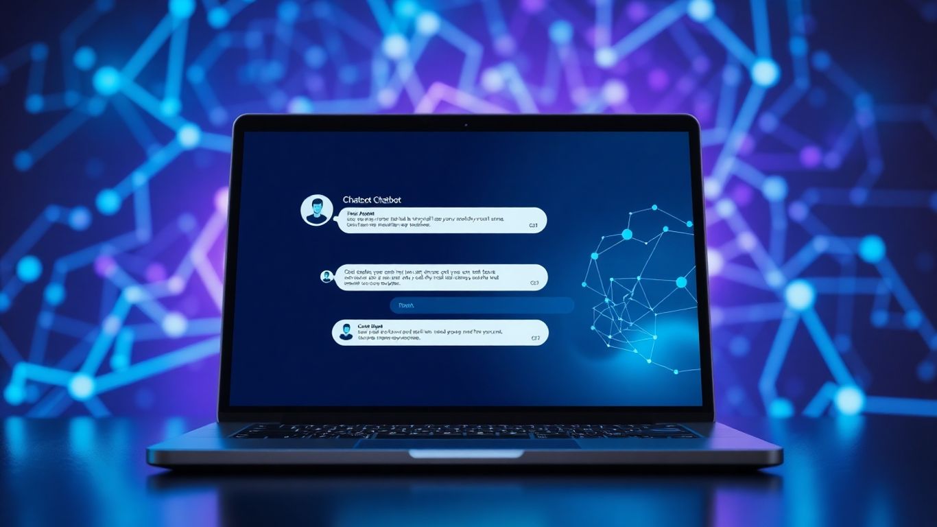 Go4customer AI chatbot interface on a laptop screen.