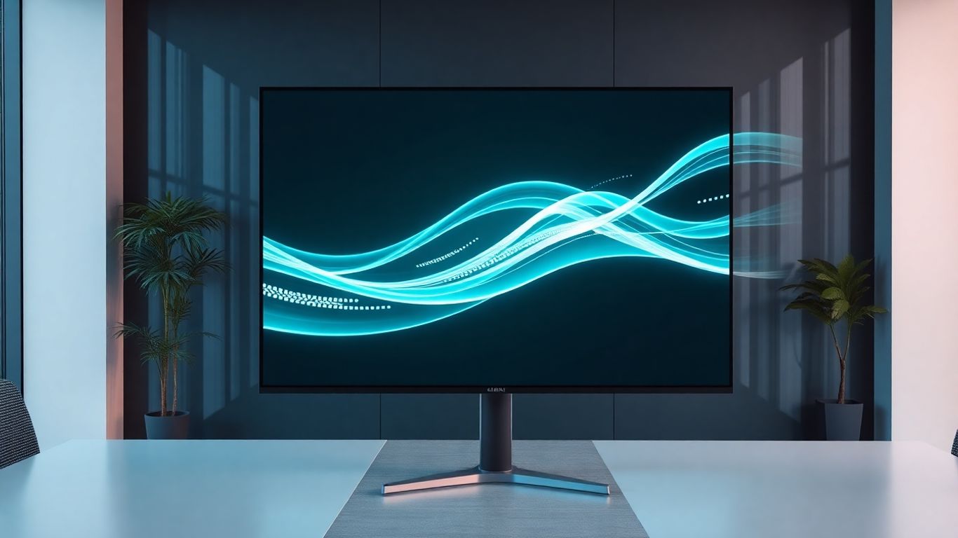 AI chatbot interface with data streams and growth visualization.