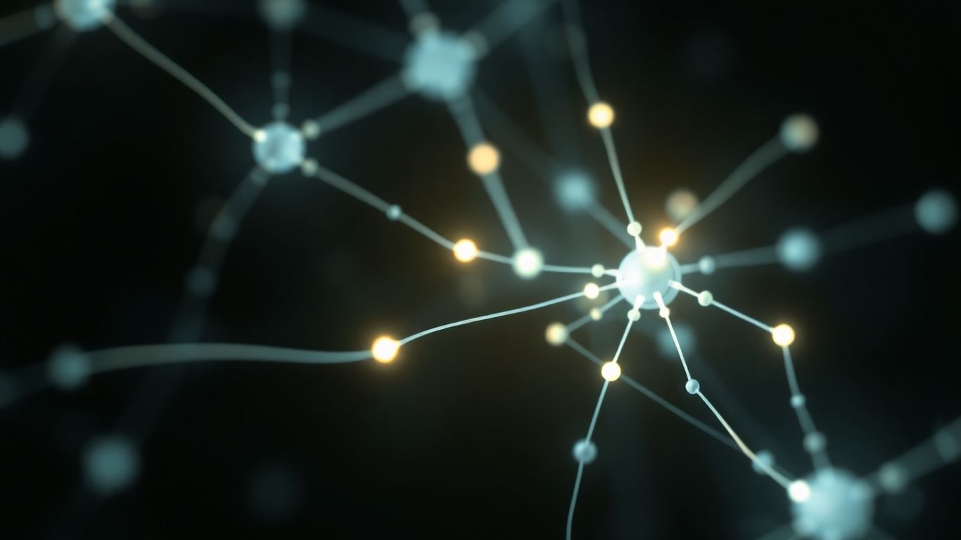 Abstract glowing neural network, digital intelligence concept.