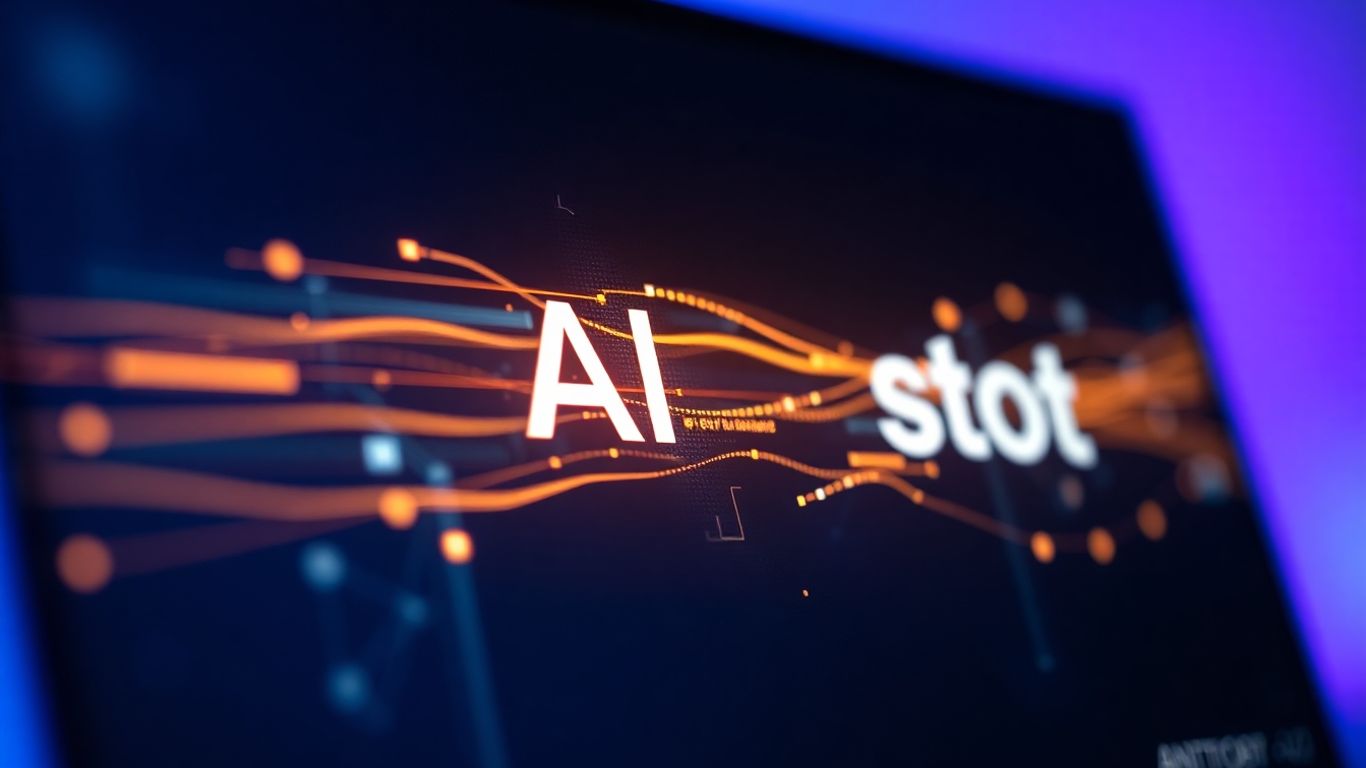 AI chatbot interface with abstract digital patterns.