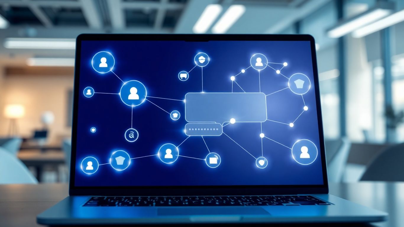 AI chatbot interface on a laptop screen.