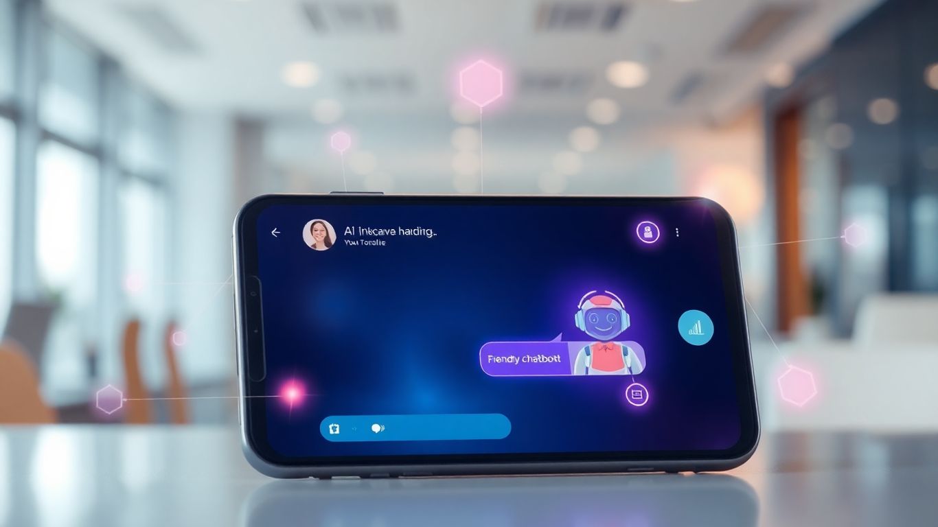 AI chatbot interacting on a smartphone screen.
