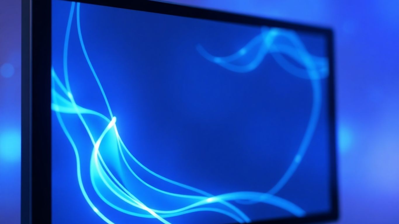 AI chatbot interface with glowing lines and futuristic background.