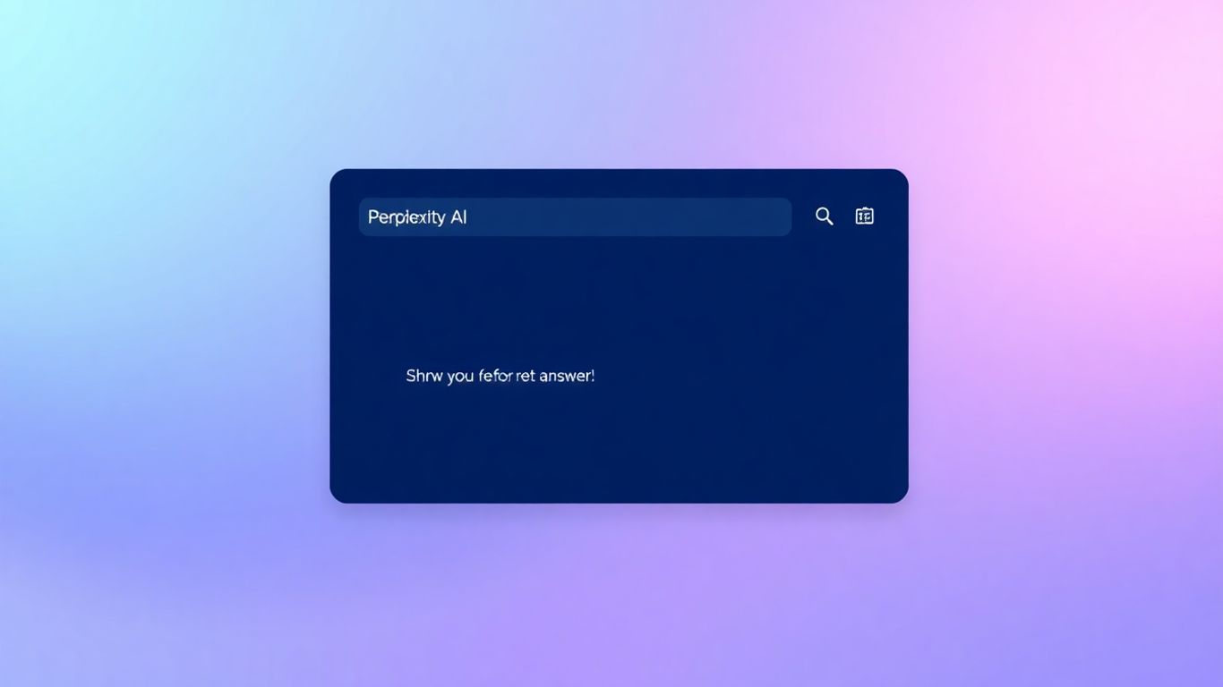 Perplexity AI chatbot interface with search bar and answer.