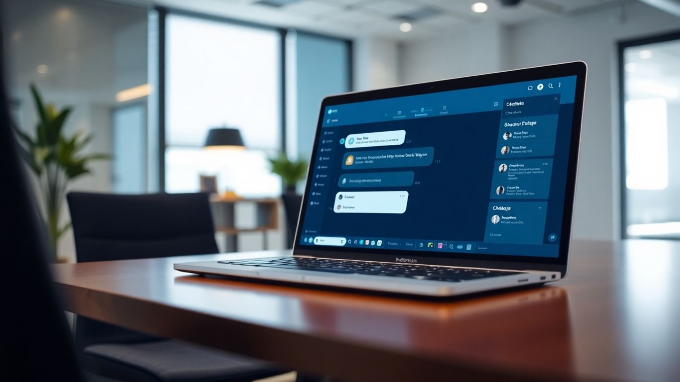 Tampa AI chatbot interface on a laptop.