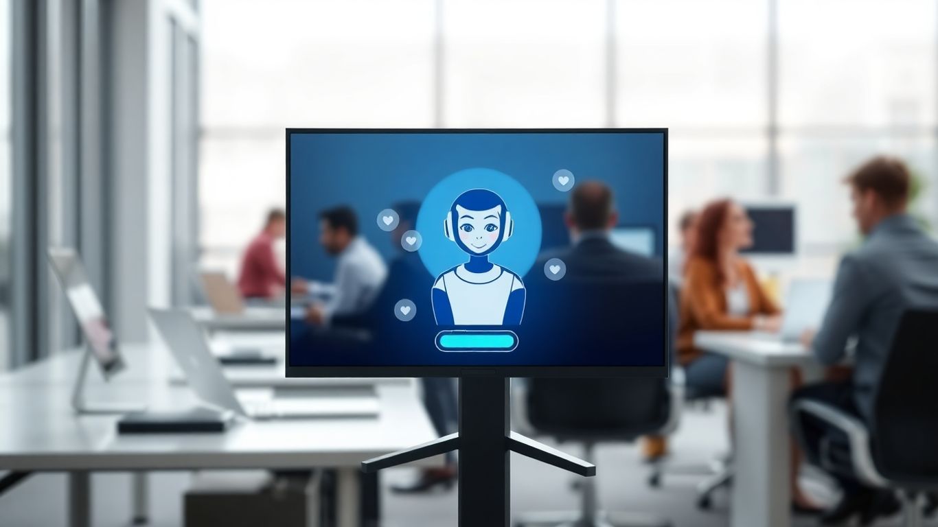 AI chatbot acting as a virtual receptionist in an office.