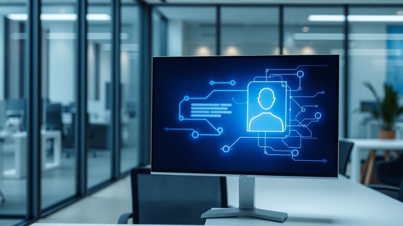 AI chatbot interface on a business screen