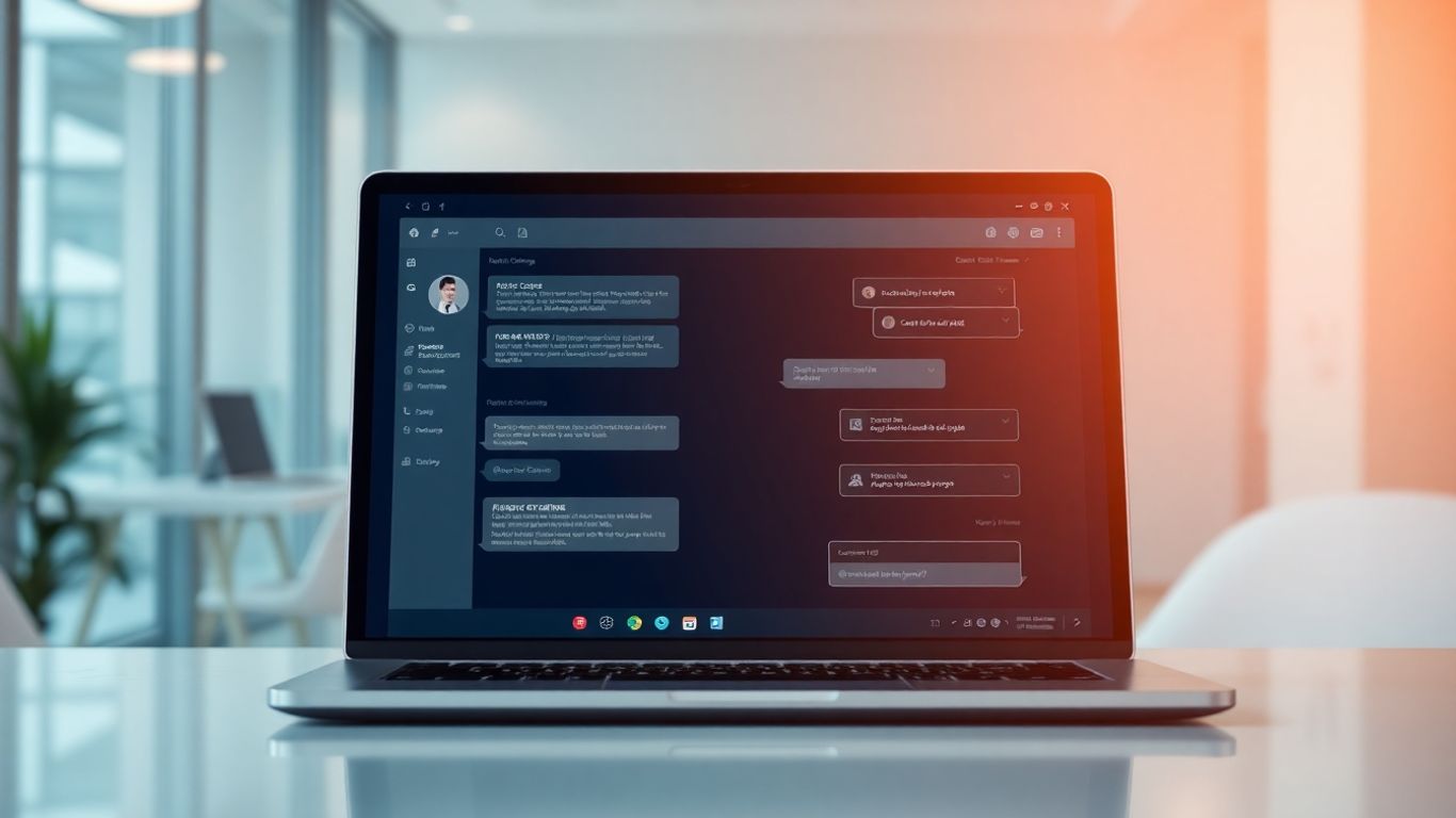 Freshchat AI chatbot interface on a laptop screen.
