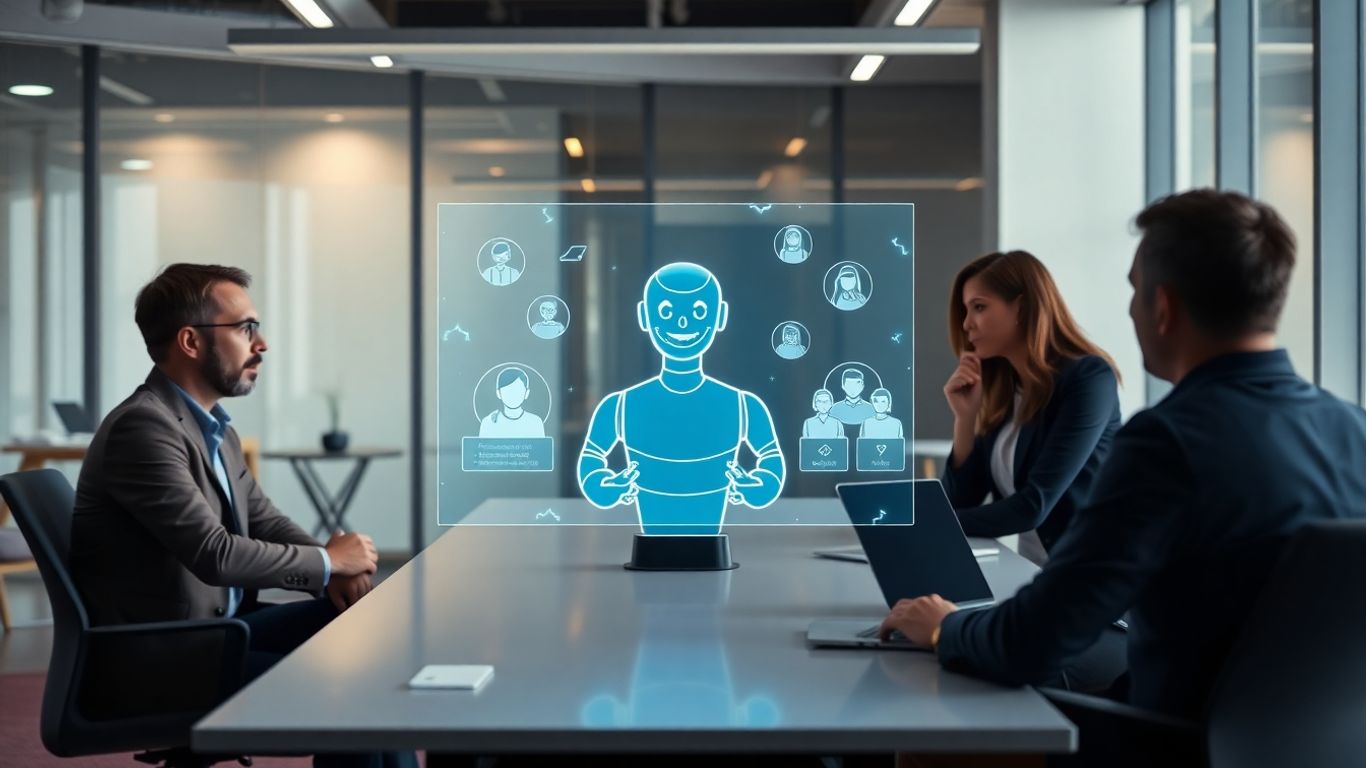 Team collaborating on AI chatbot integration