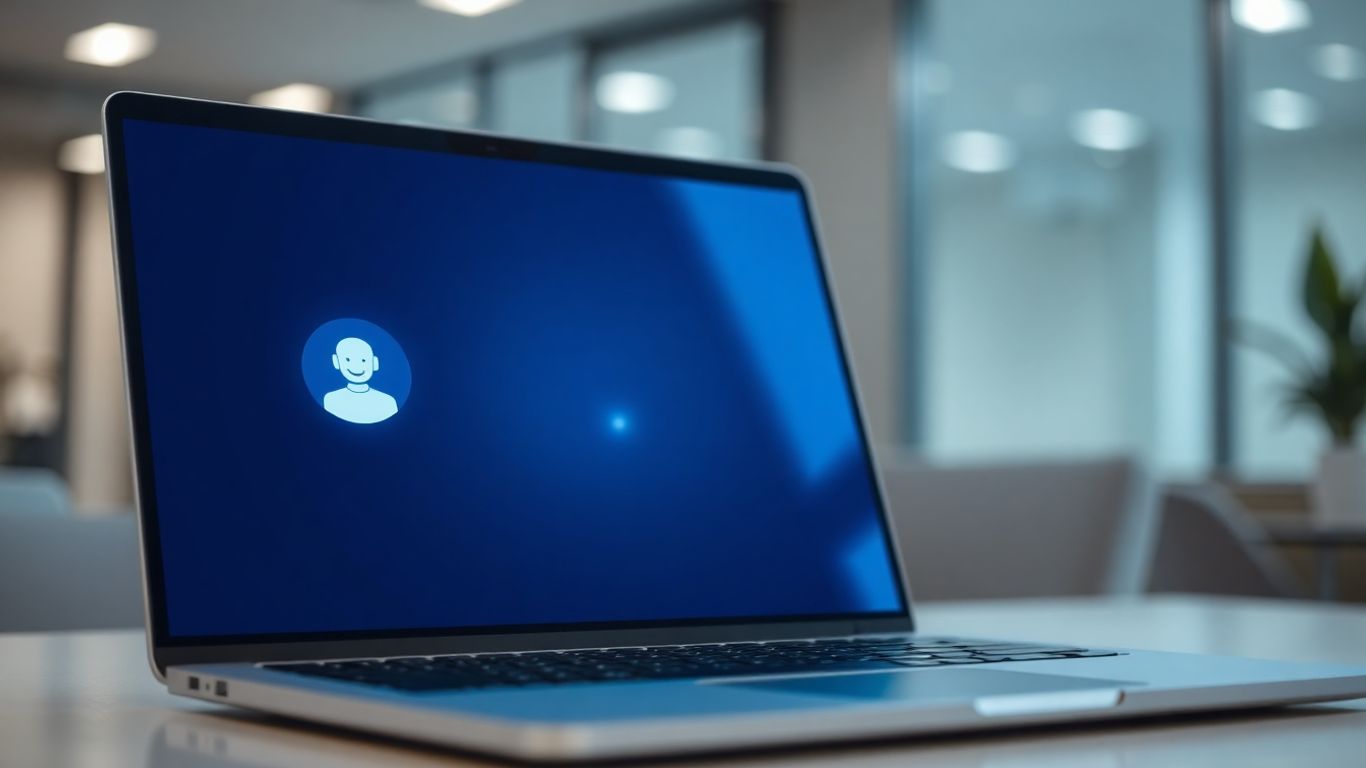 AI chatbot interface on laptop screen