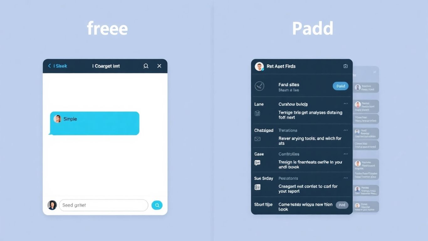 Free vs paid AI chatbot comparison visual