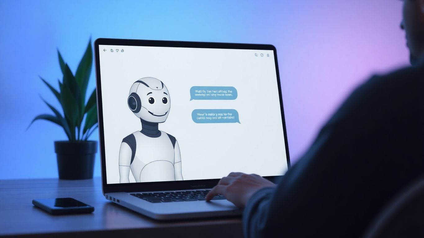 Tidio chatbot interface on a laptop screen.