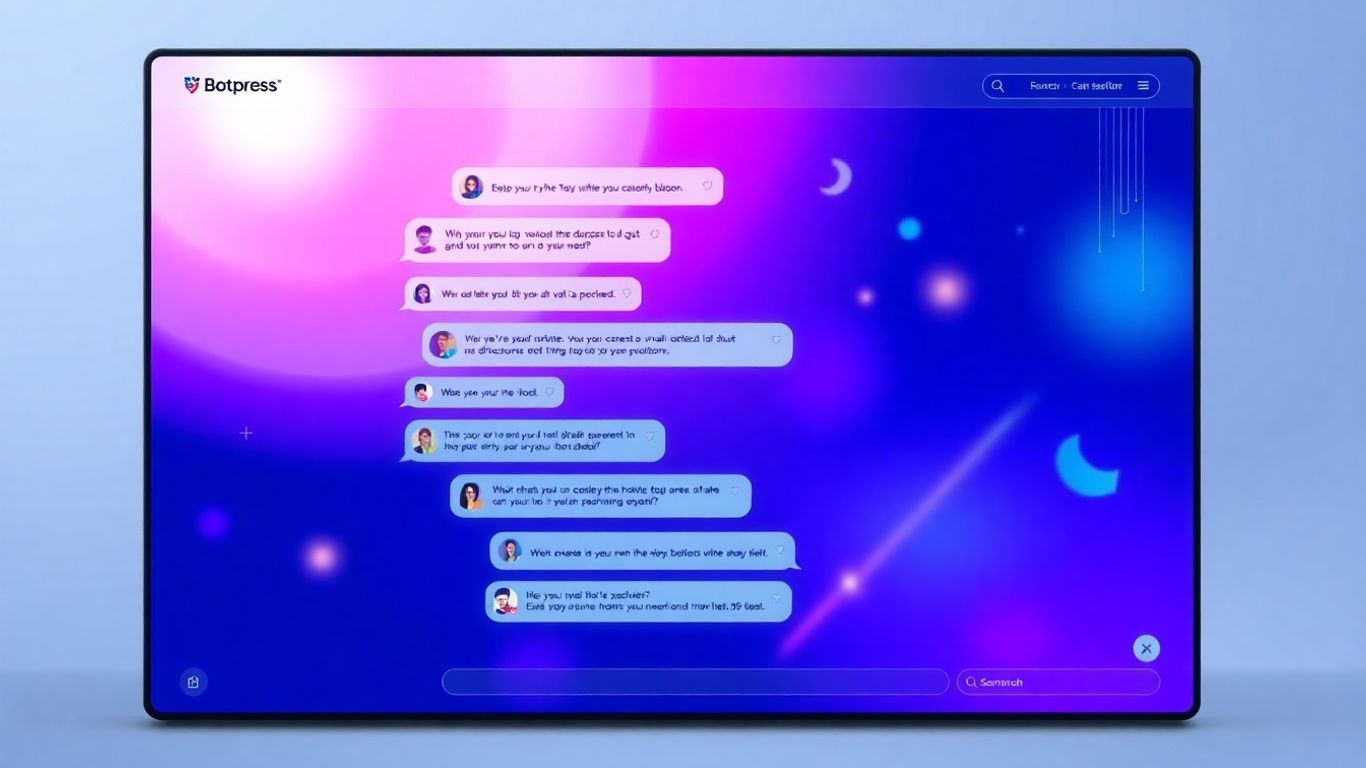 Botpress AI chatbot interface with interactive conversation flow.