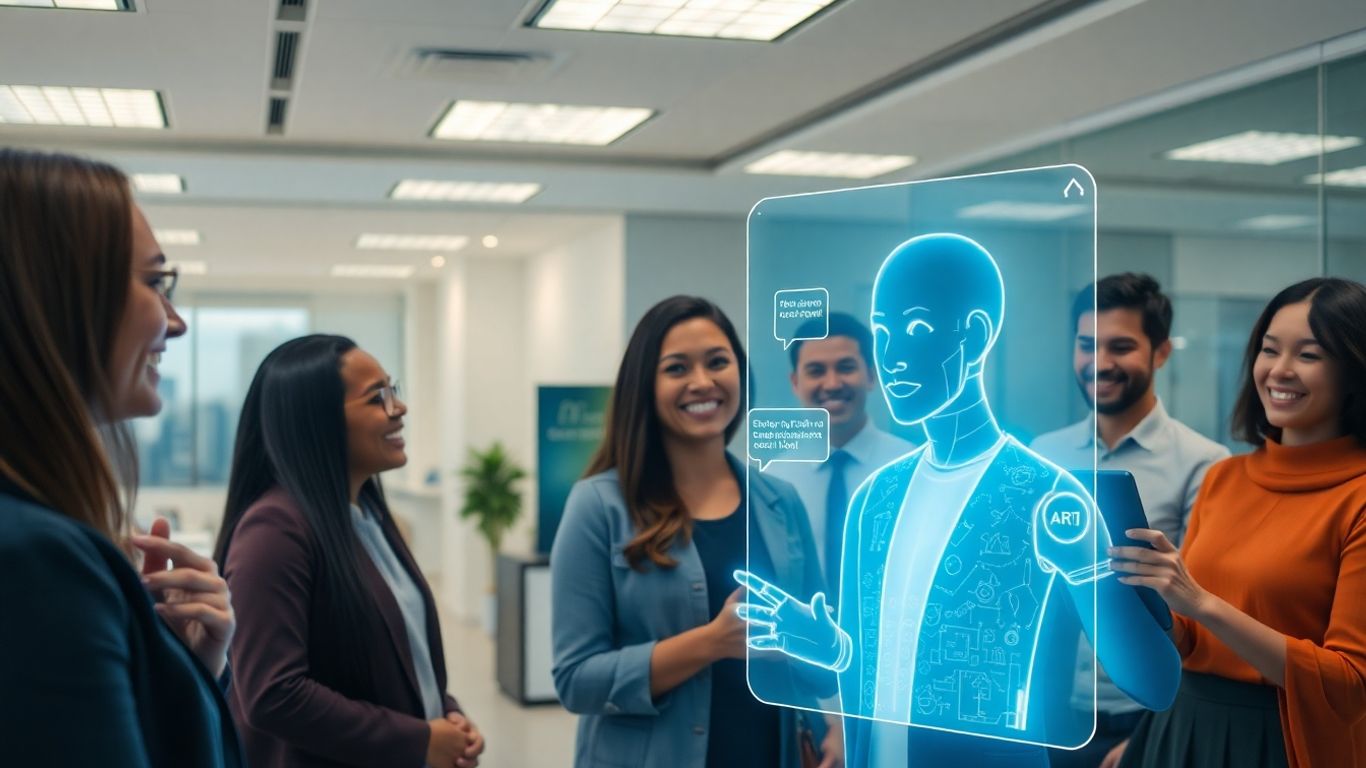 AI chatbot assisting customers in a financial services setting.