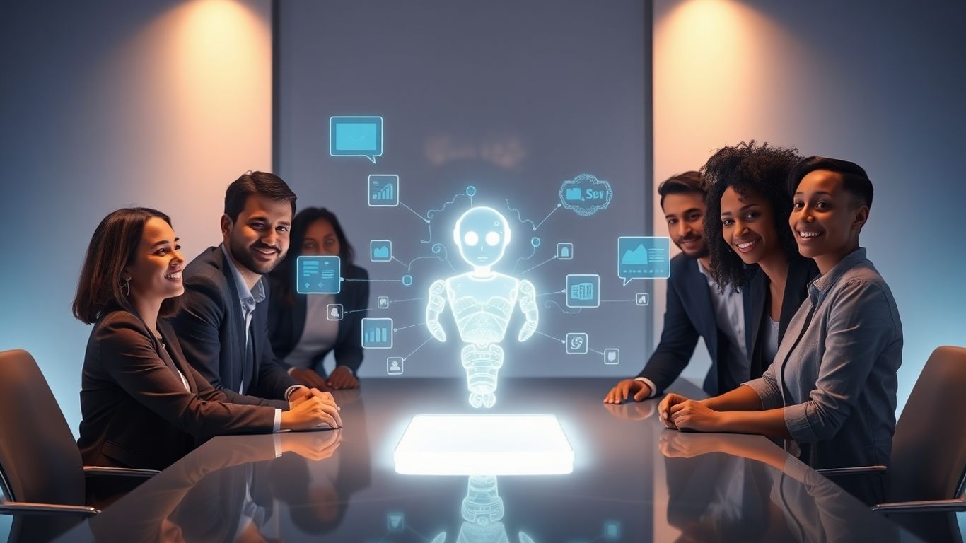 AI chatbot interface with business team collaboration.