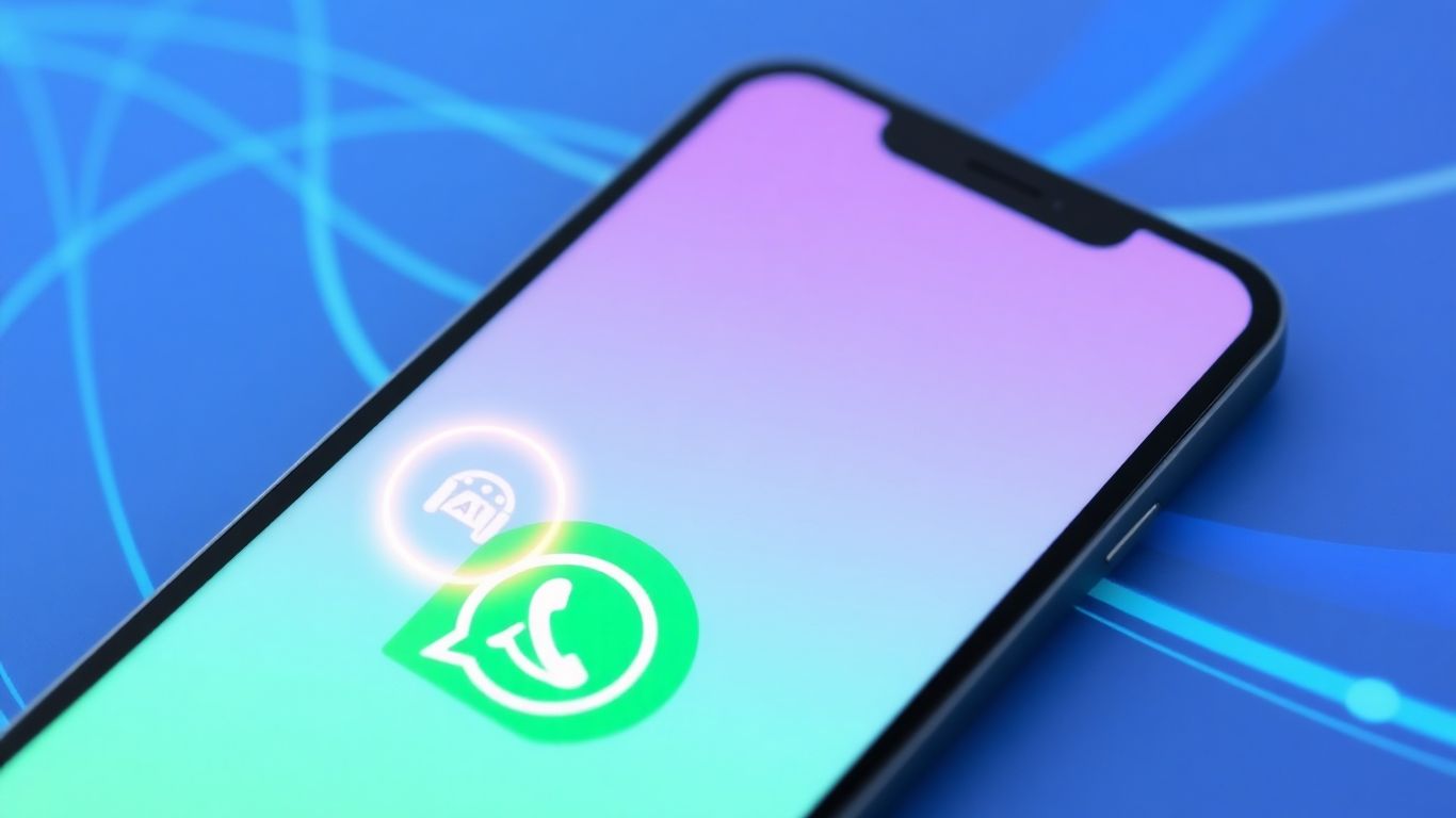 AI WhatsApp chatbot on a smartphone screen.