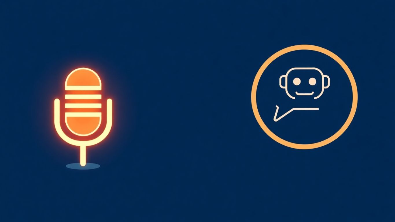 Voice AI microphone versus chatbot speech bubble comparison.