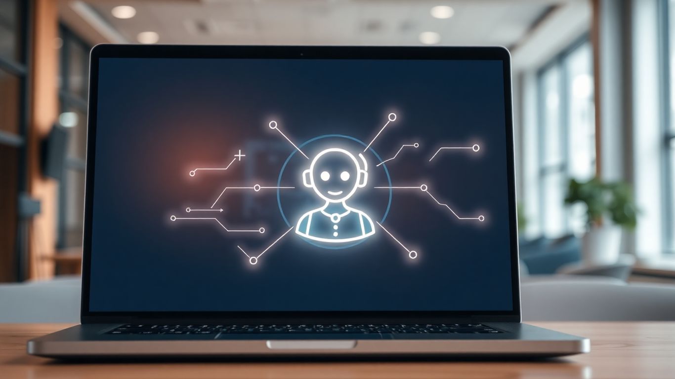 AI chatbot interface on a laptop screen.