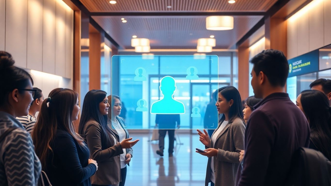 AI chatbot interacting with customers in a bank.