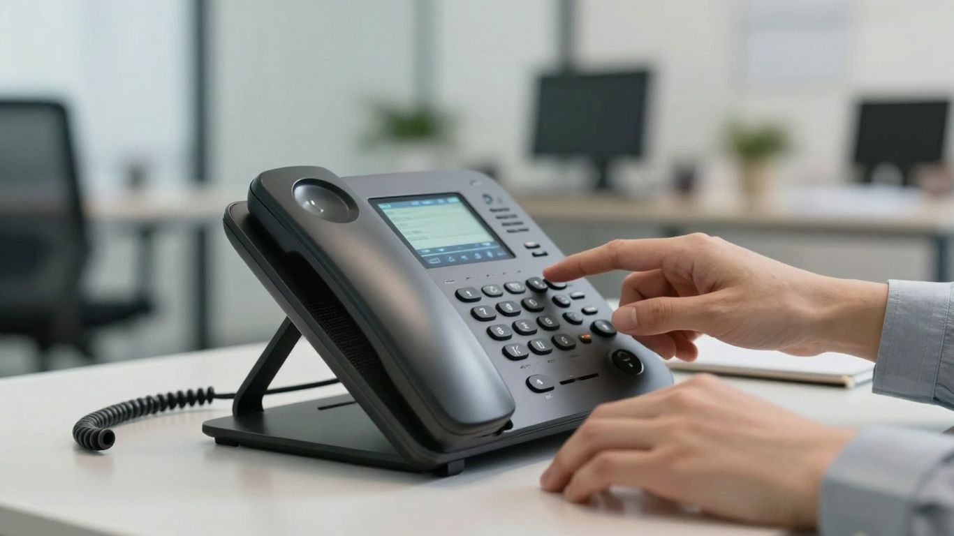 Modern phone system connecting people in an office.
