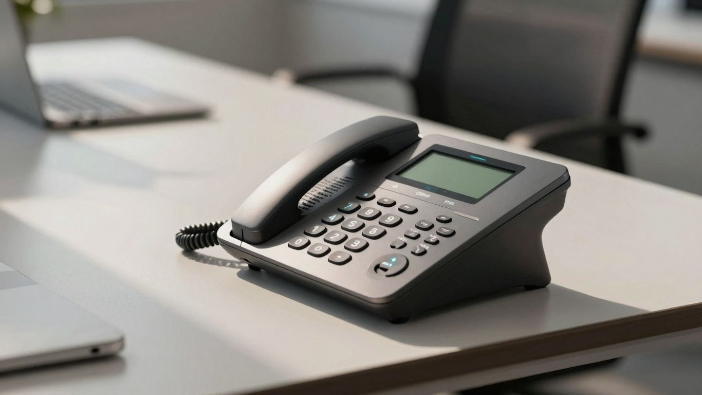 Modern phone system on a desk