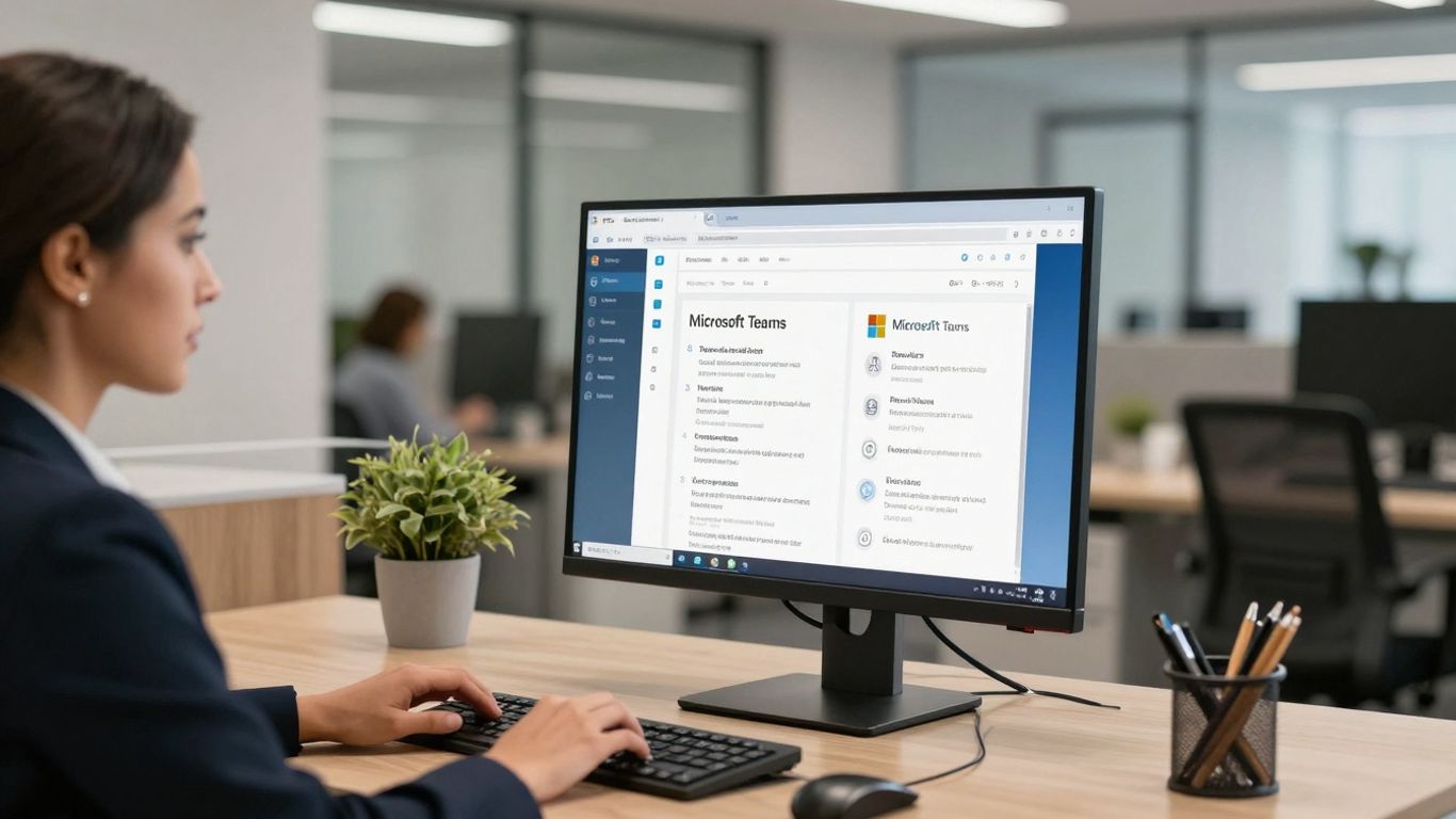 Microsoft Teams phone receptionist setup on a computer.