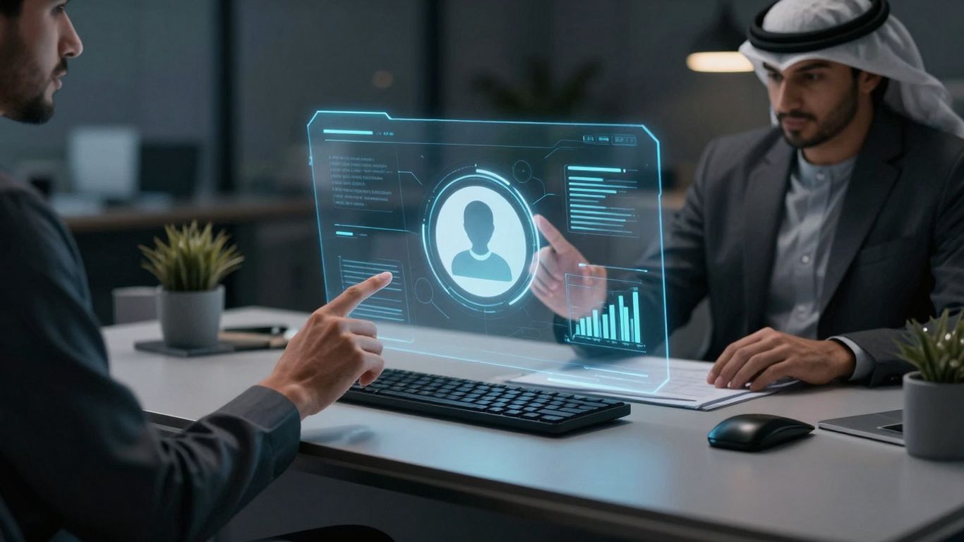 AI receptionist managing business calls with advanced technology.