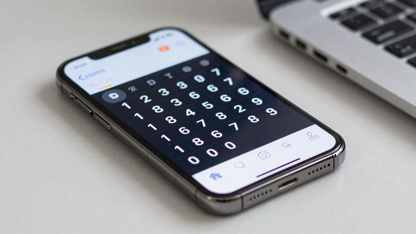 Smartphone displaying a vanity phone number.