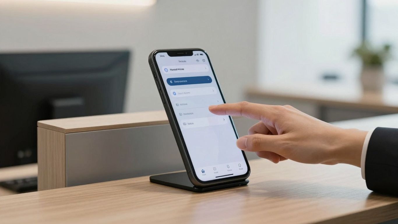 Modern receptionist phone system with instant text response feature.