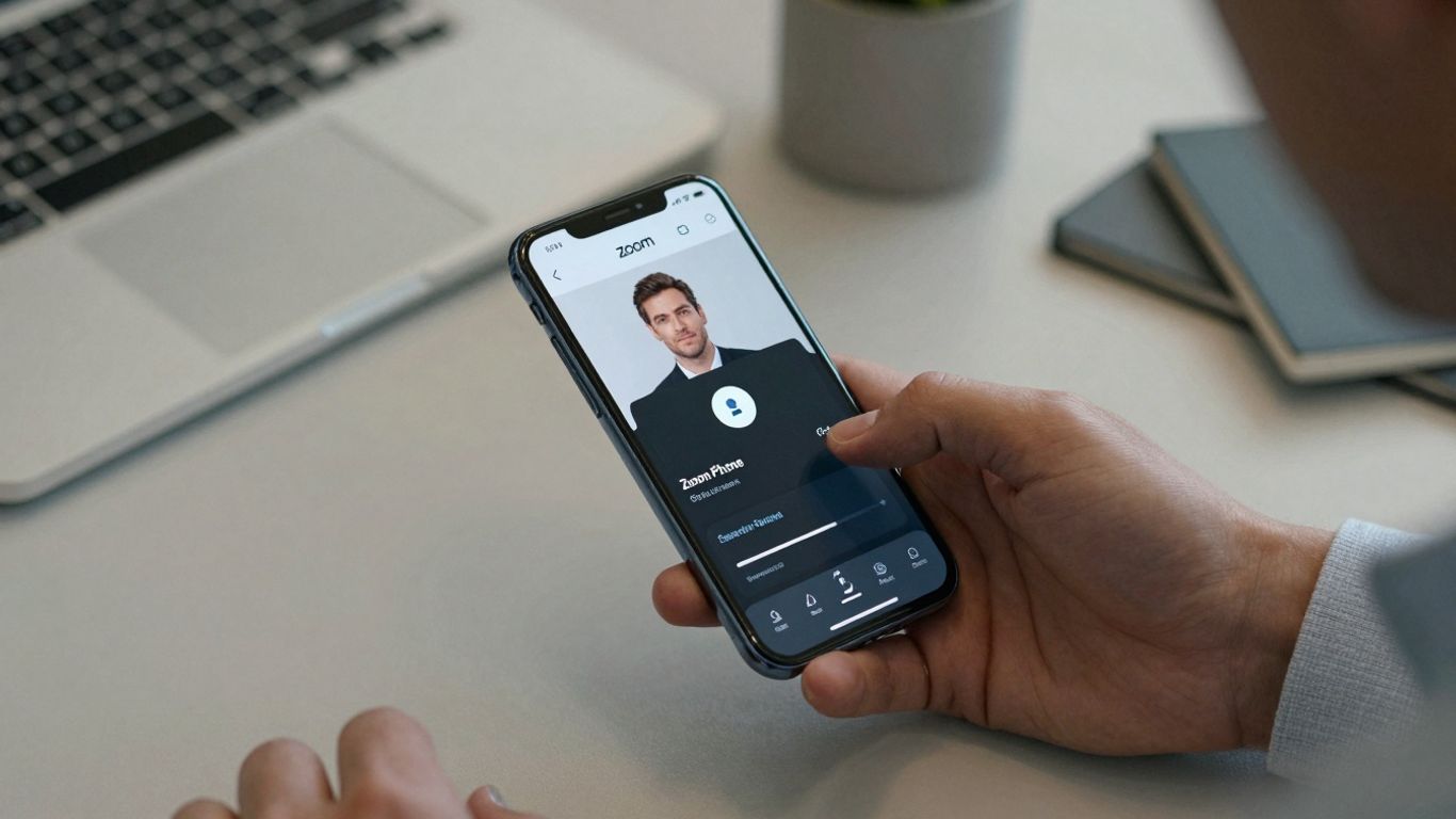 Zoom Phone auto receptionist interface on a smartphone.