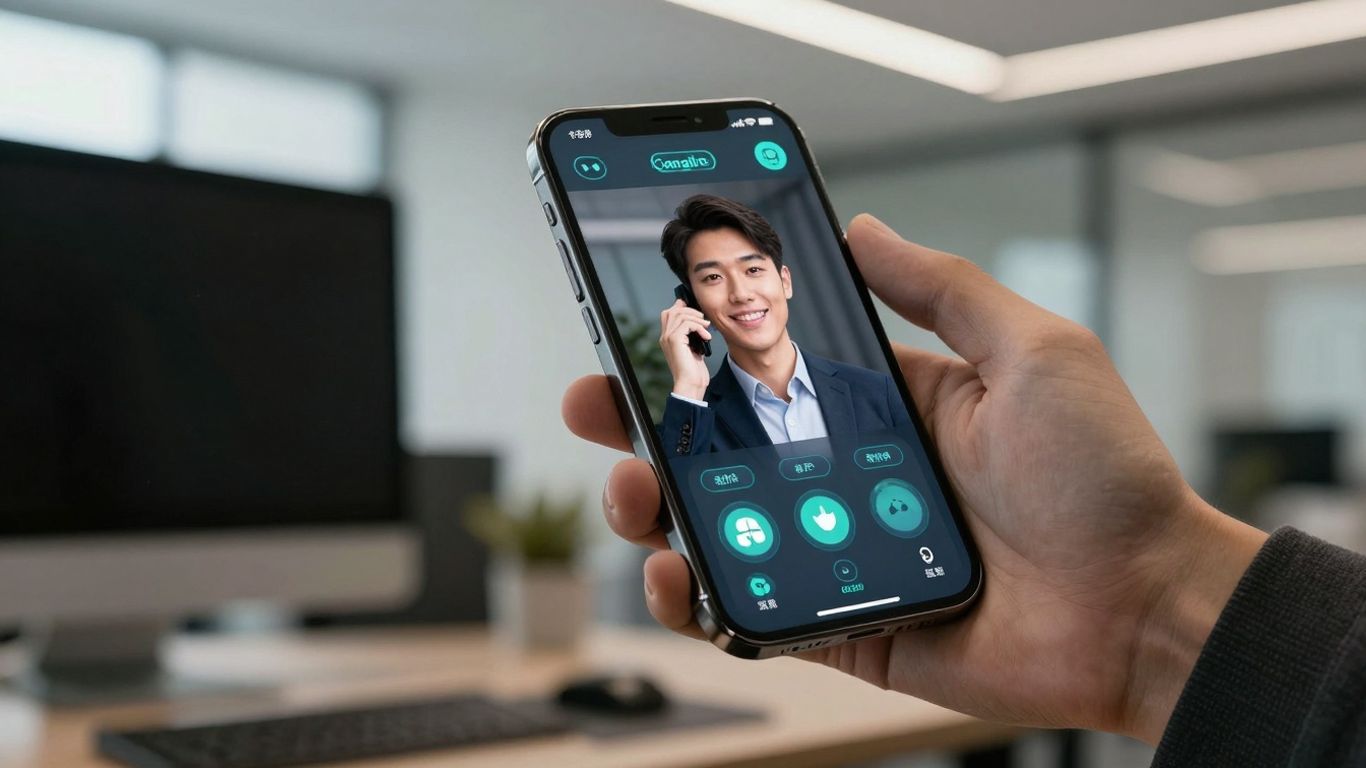 AI phone agent interface on a screen