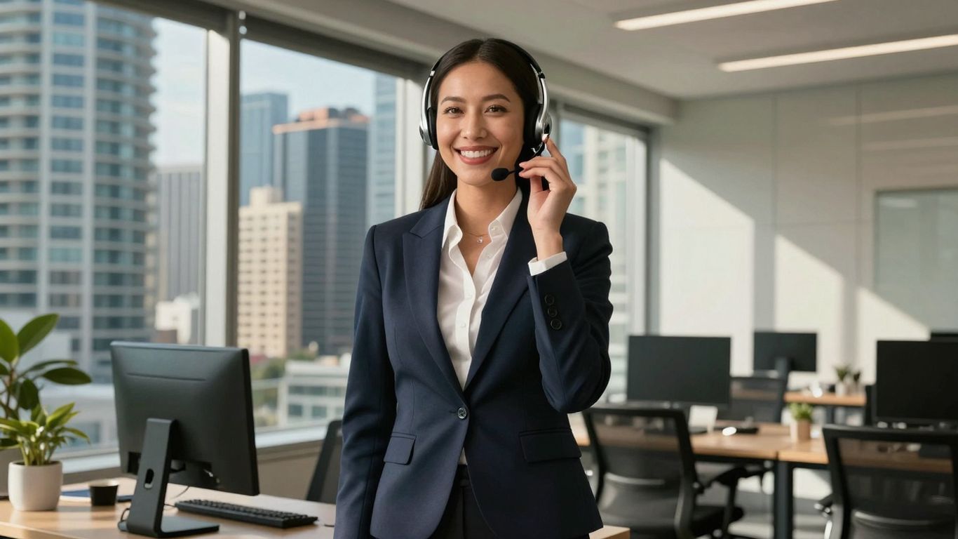 Miami virtual receptionist answering calls professionally.