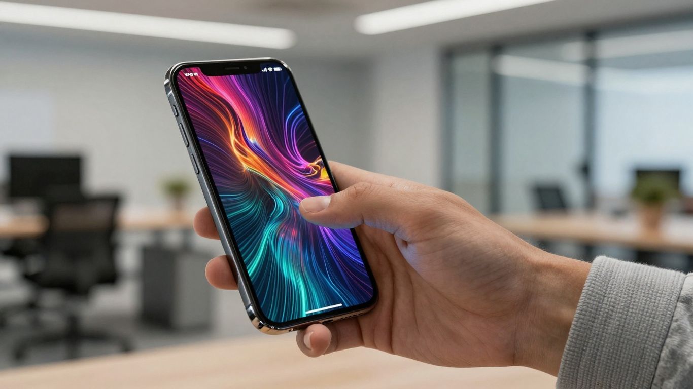AI phone receptionist software interface on a smartphone.