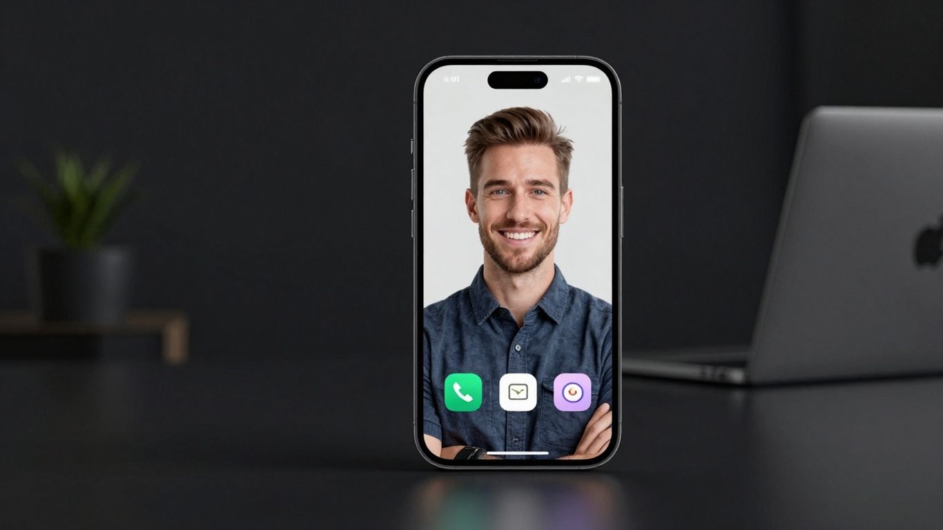 AI receptionist on a smartphone screen