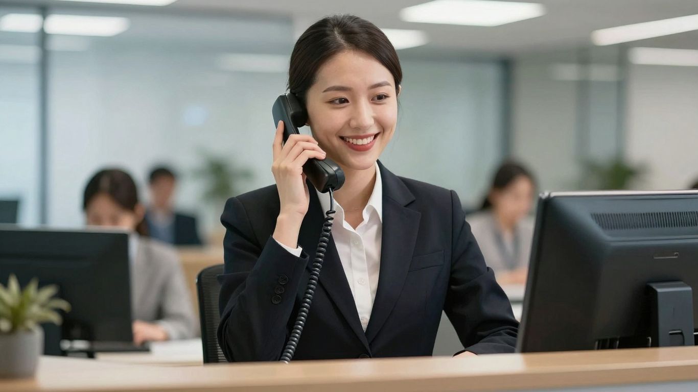 Receptionist on the phone