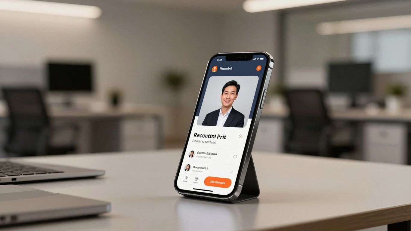 RingCentral AI Receptionist on a smartphone screen.