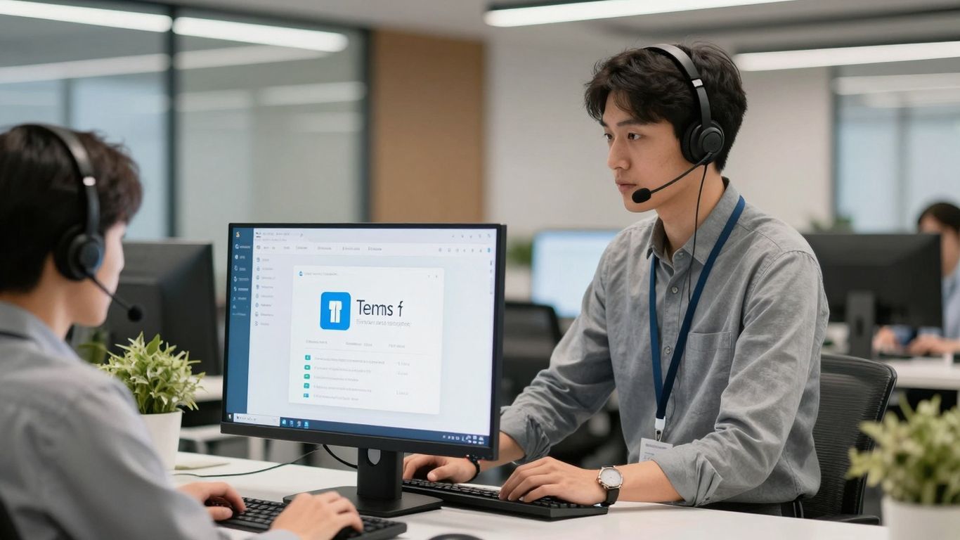 Microsoft Teams receptionist phone solution interface on a computer.