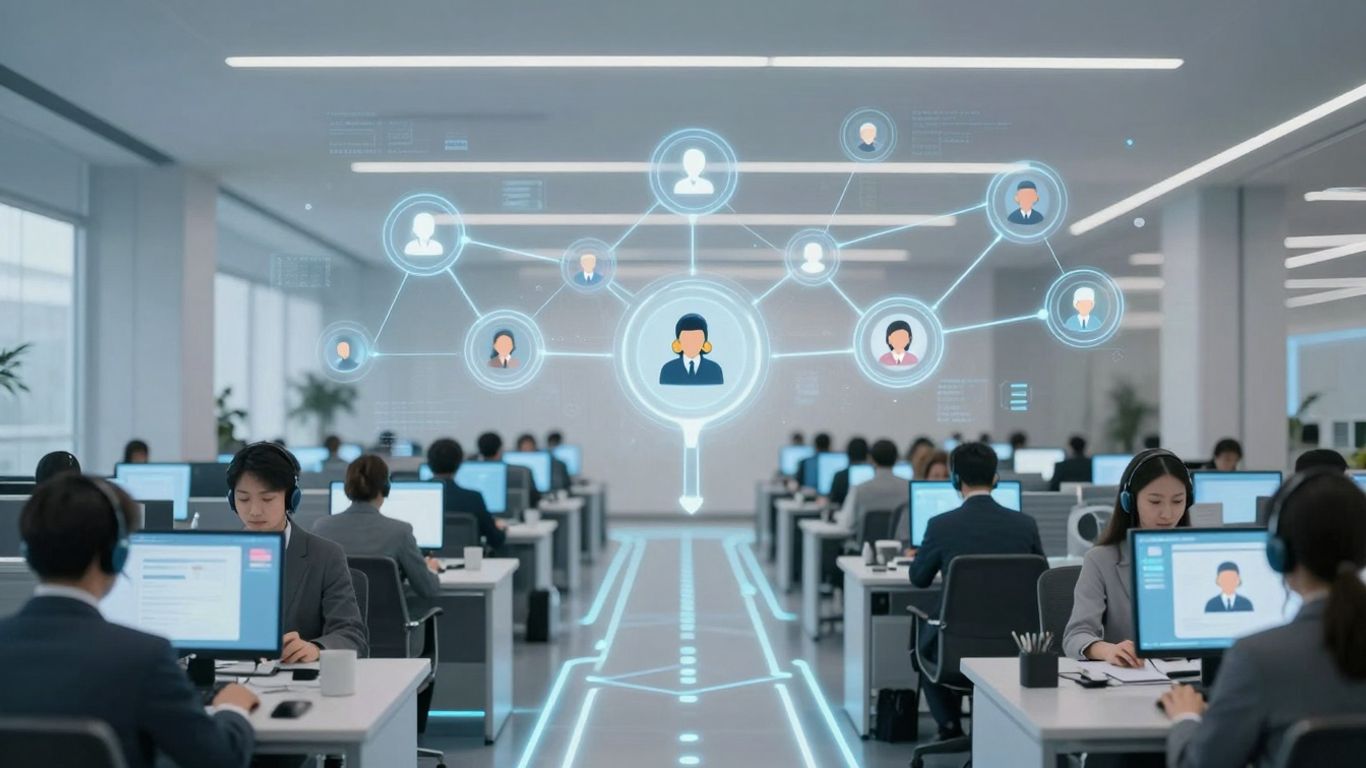 AI optimizing call routing and resource allocation in a contact center.