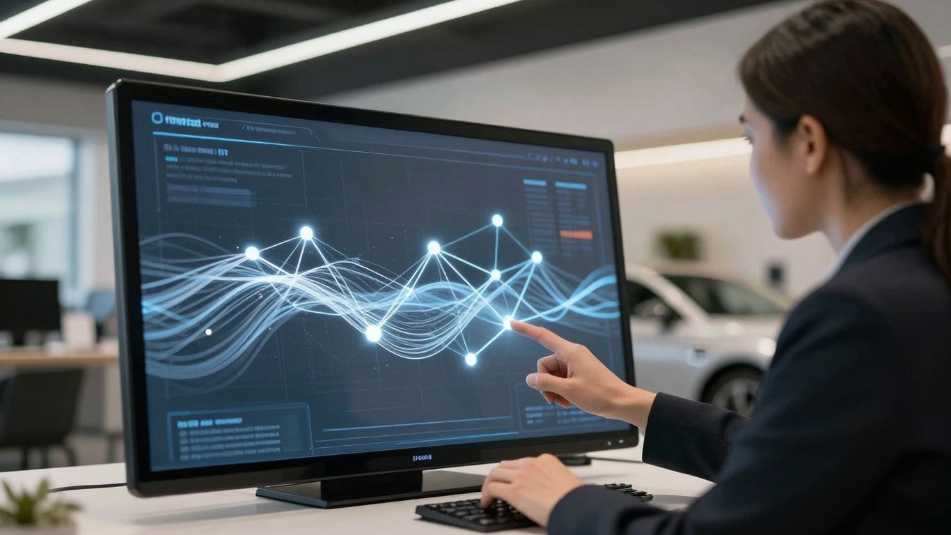 AI call routing interface in a modern dealership.