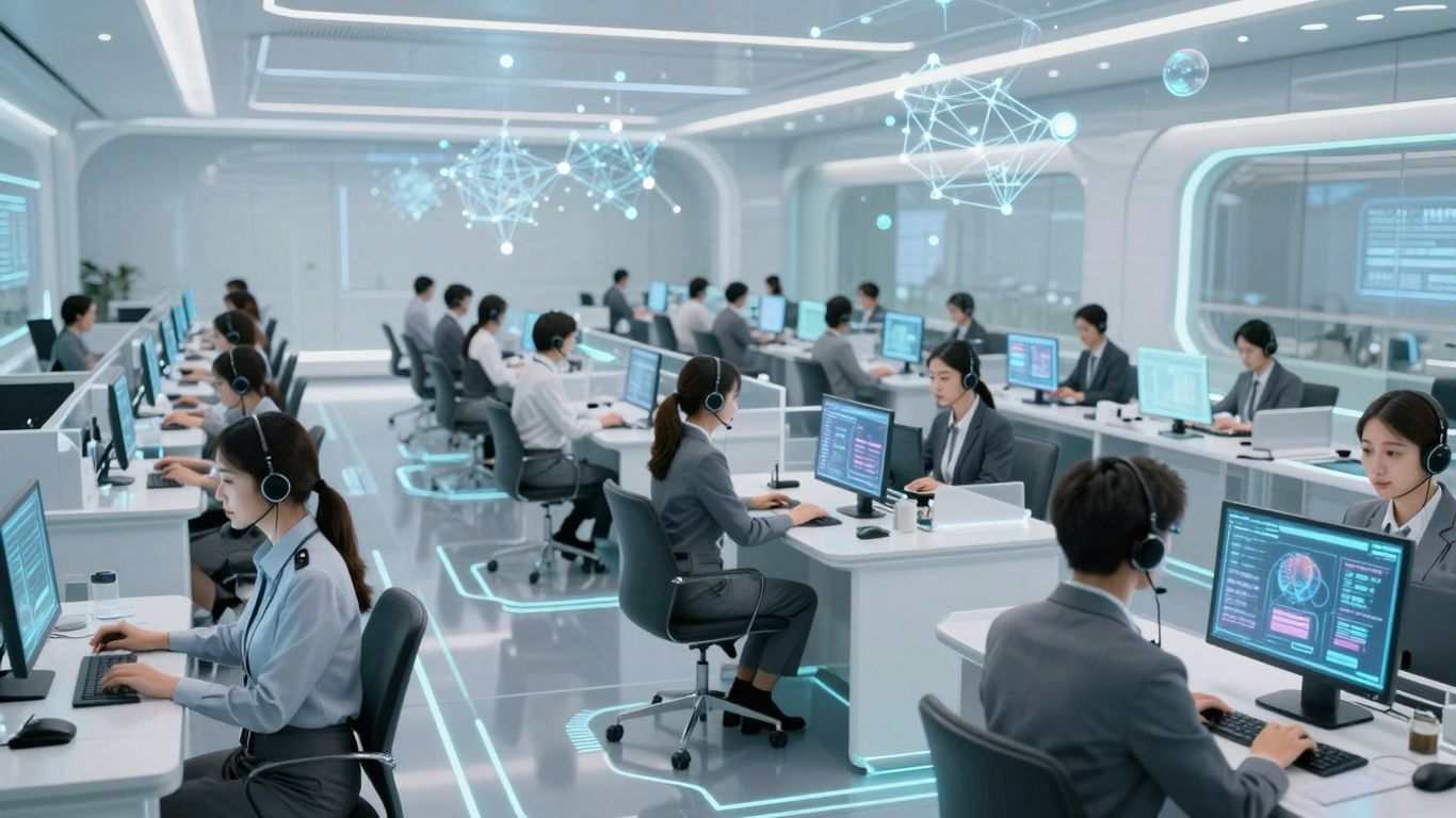 AI call routing connecting callers to agents.