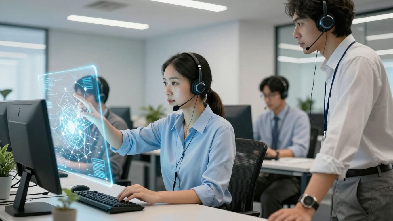 AI call routing agents enhancing customer service and collaboration.