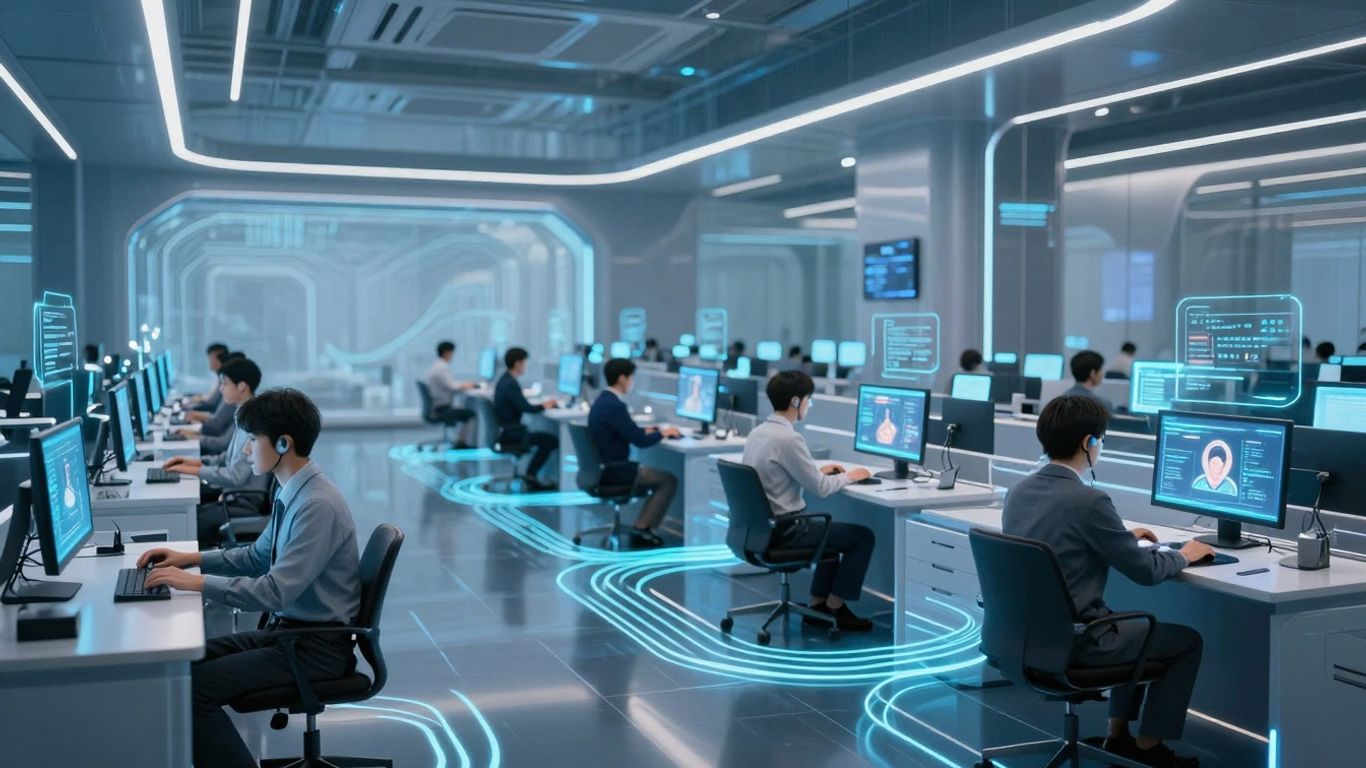 AI call routing in a modern contact center.
