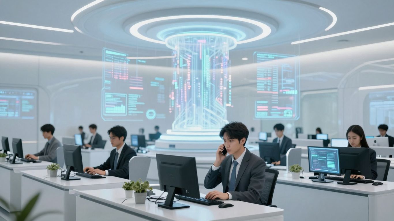 AI call routing system interface with data streams.