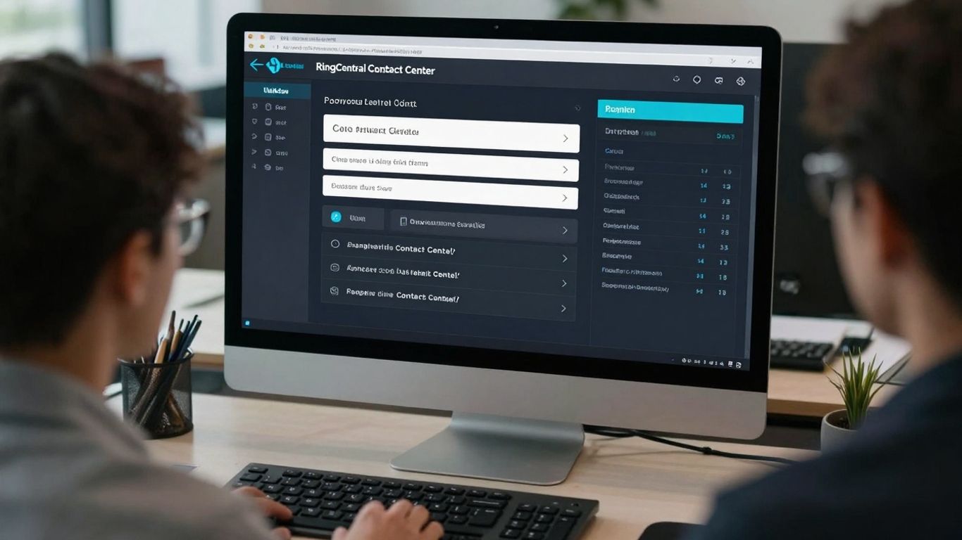 RingCentral Contact Center interface on a computer screen.