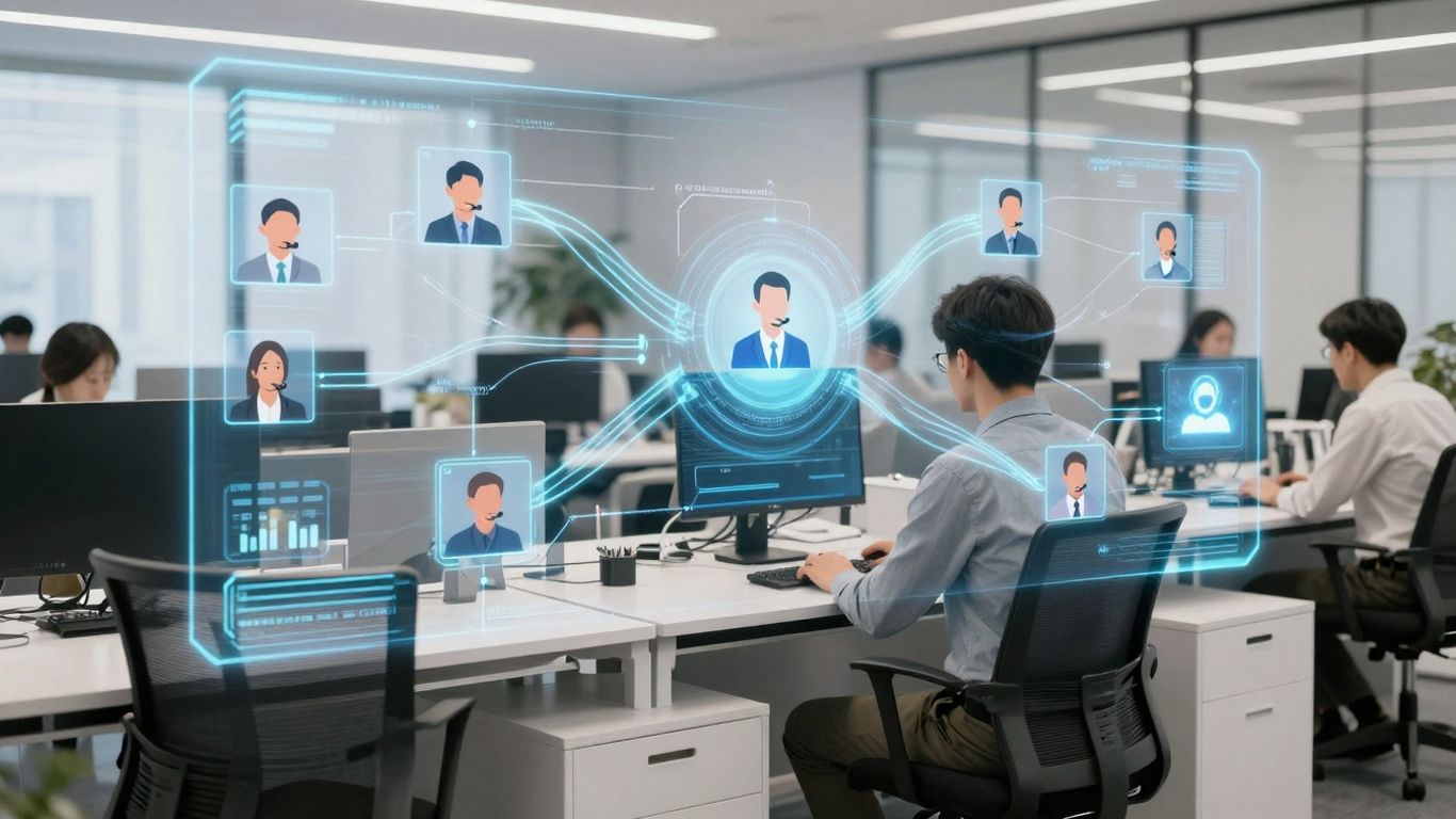AI call routing software interface with call flows.