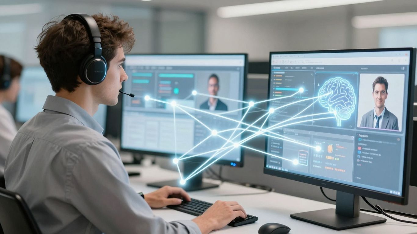 AI call routing in a modern call center.