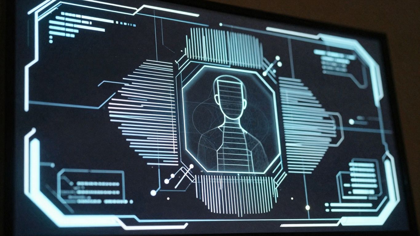 AI interface with subtle human silhouette