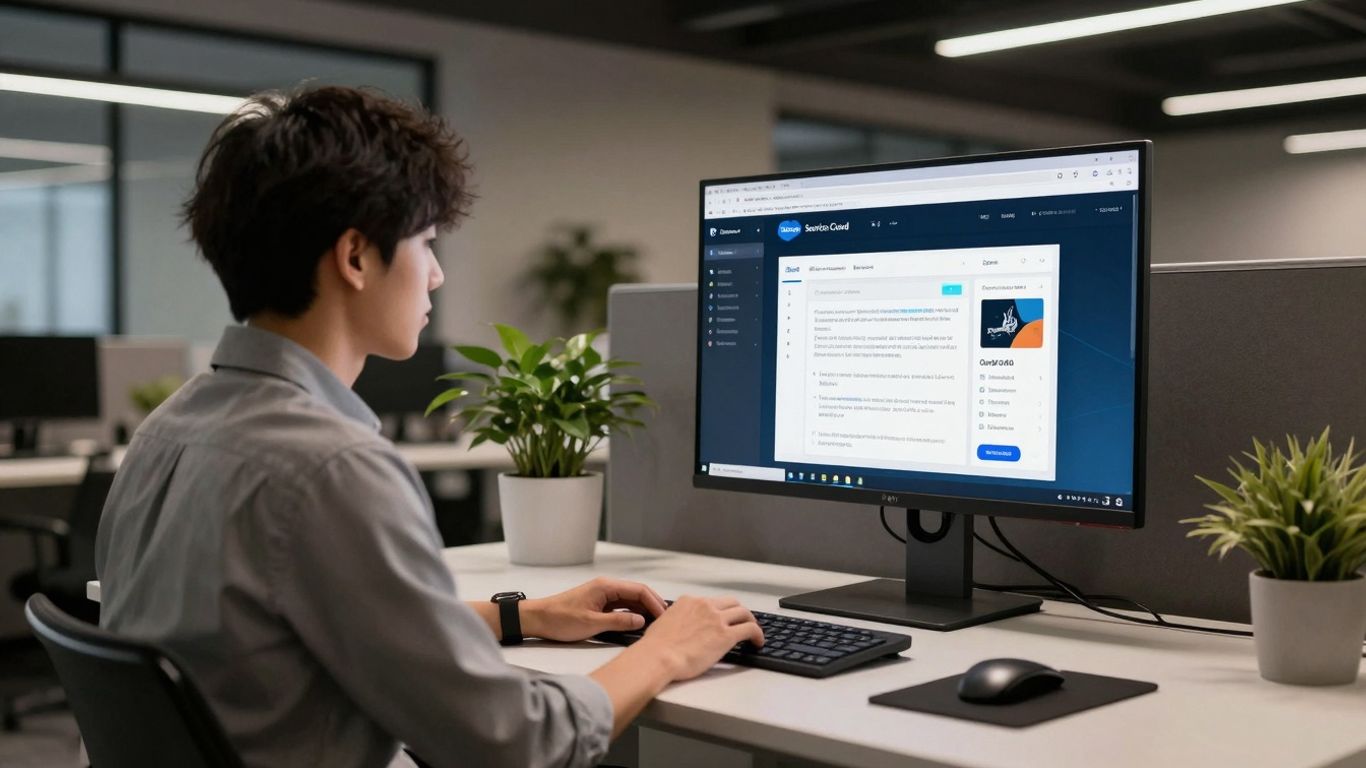 Salesforce Service Cloud interface on a monitor
