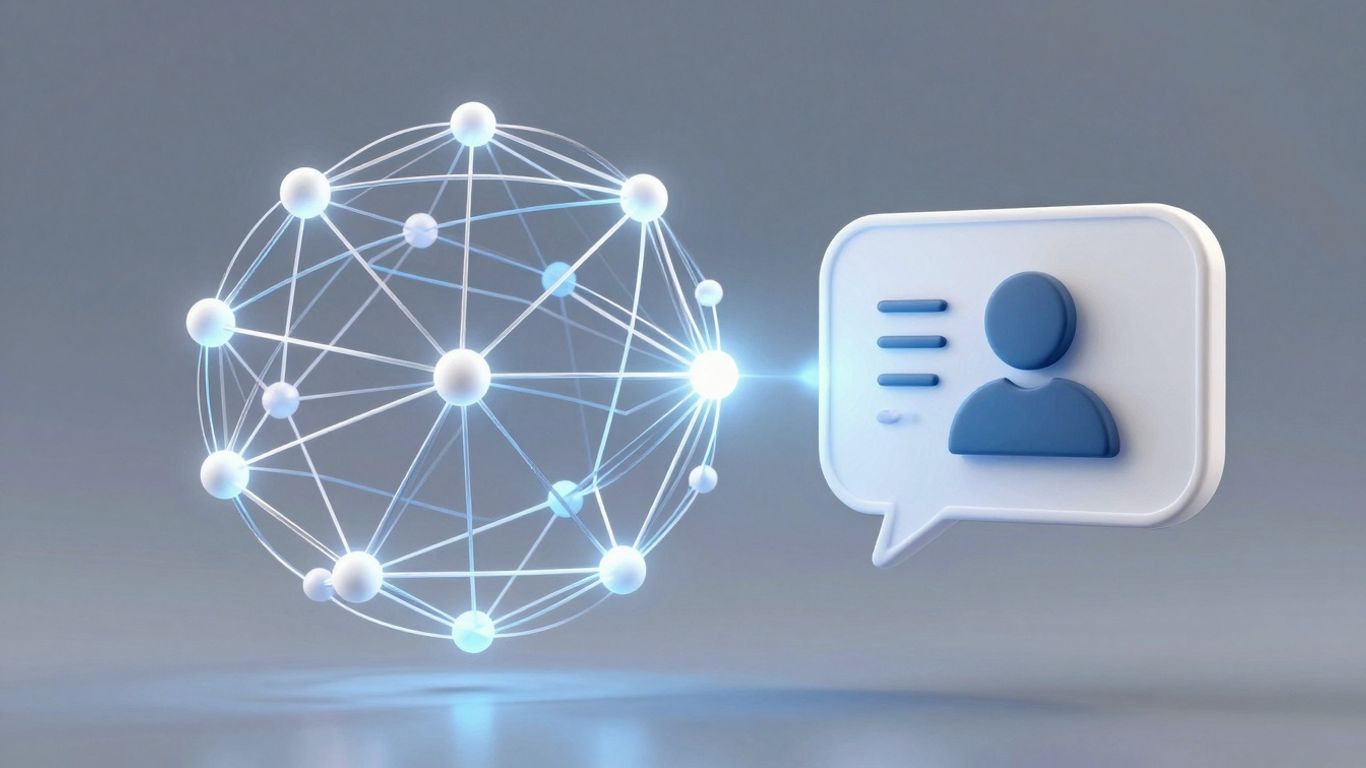 AI connecting to customer support chat bubble